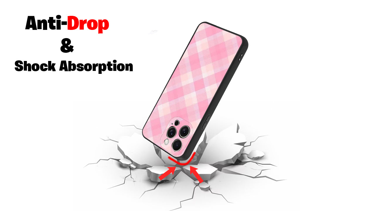 Sweet Pink Plaid Phone Case – Pastel Gingham Aesthetic Cover