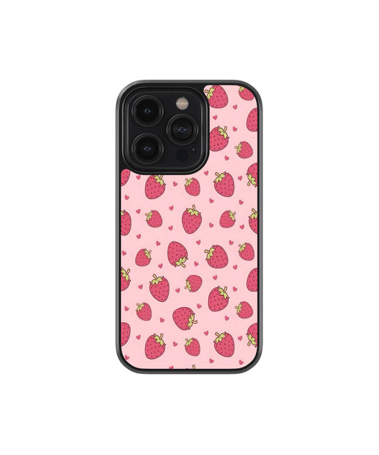 Cute Strawberry Aesthetic Phone Case – Pink Kawaii Fruit Pattern Y2K Cover