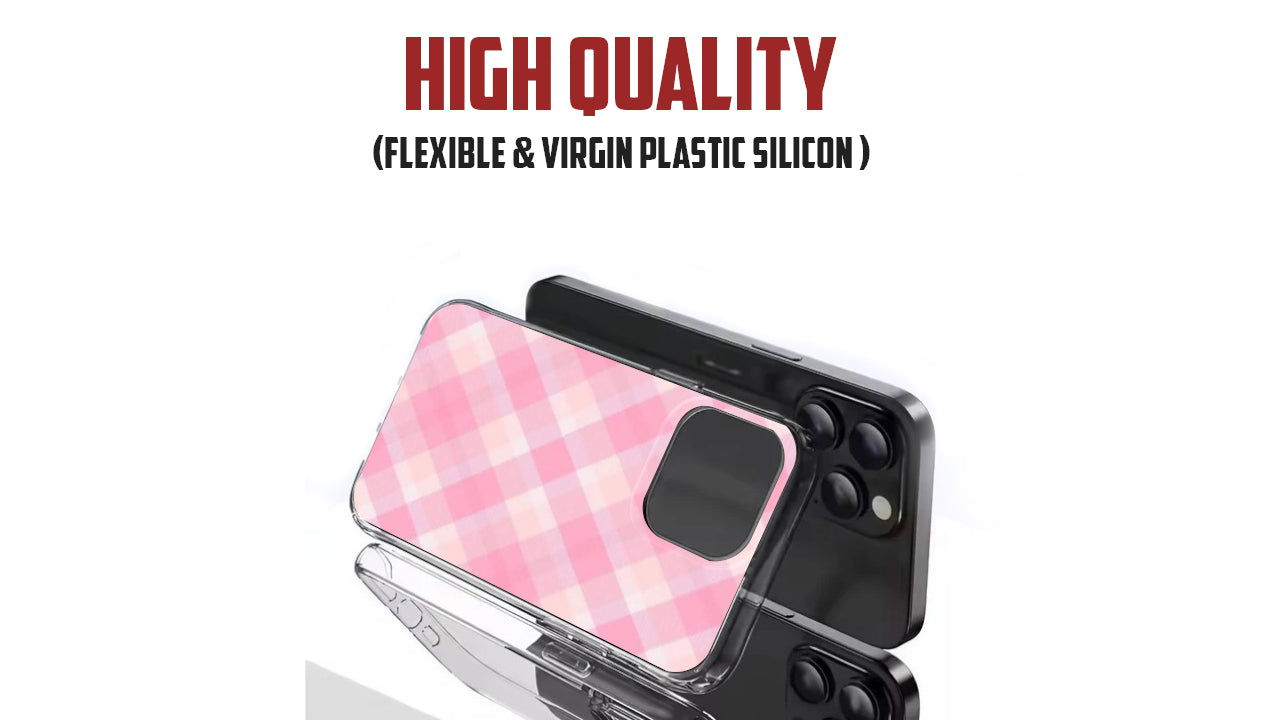 Sweet Pink Plaid Phone Case – Pastel Gingham Aesthetic Cover