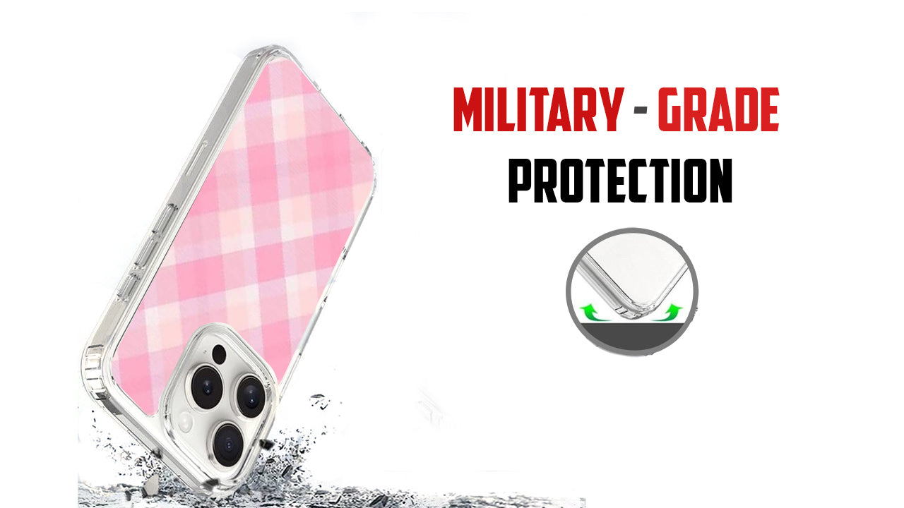 Sweet Pink Plaid Phone Case – Pastel Gingham Aesthetic Cover