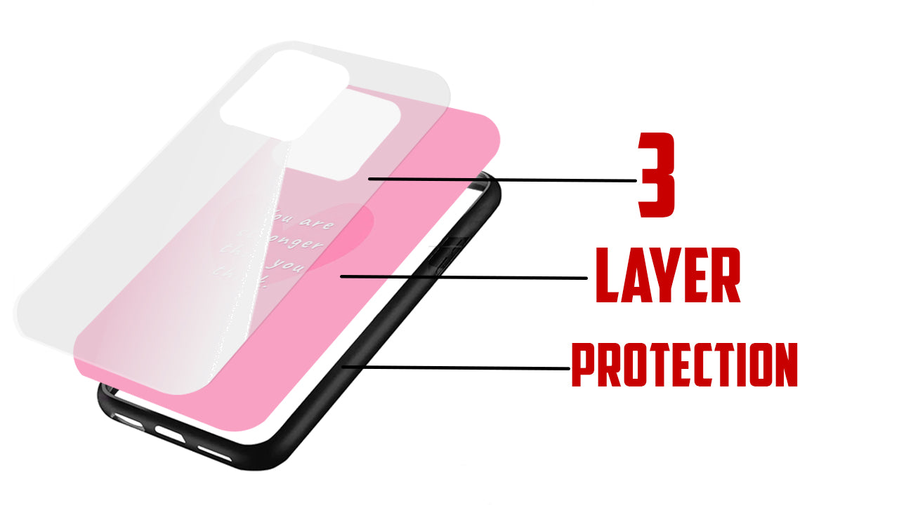 "Stronger Than You Think" Motivational Pink Heart Phone Case