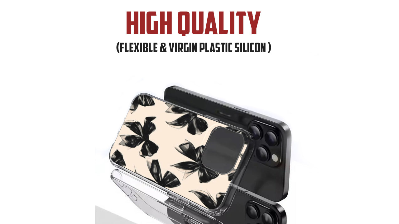 Elegant Black Bows Pattern Phone Case – Chic & Aesthetic Design