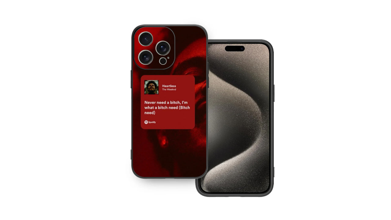 Heartless The Weeknd Lyrics Phone Case – Red Music Aesthetic Design