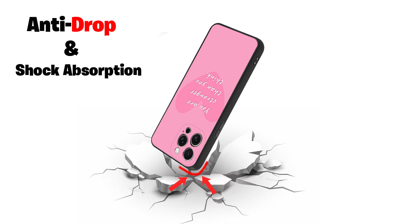 "Stronger Than You Think" Motivational Pink Heart Phone Case