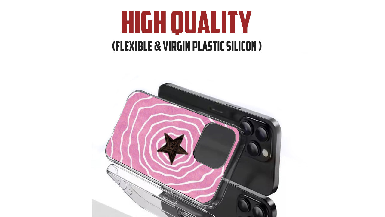 Y2K Pink Wave Star Phone Case – Aesthetic Retro Design