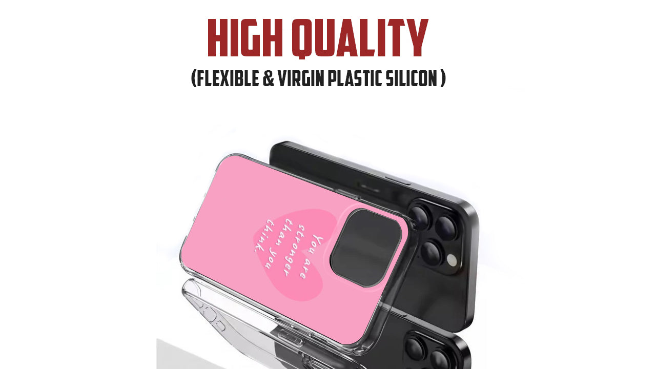 "Stronger Than You Think" Motivational Pink Heart Phone Case
