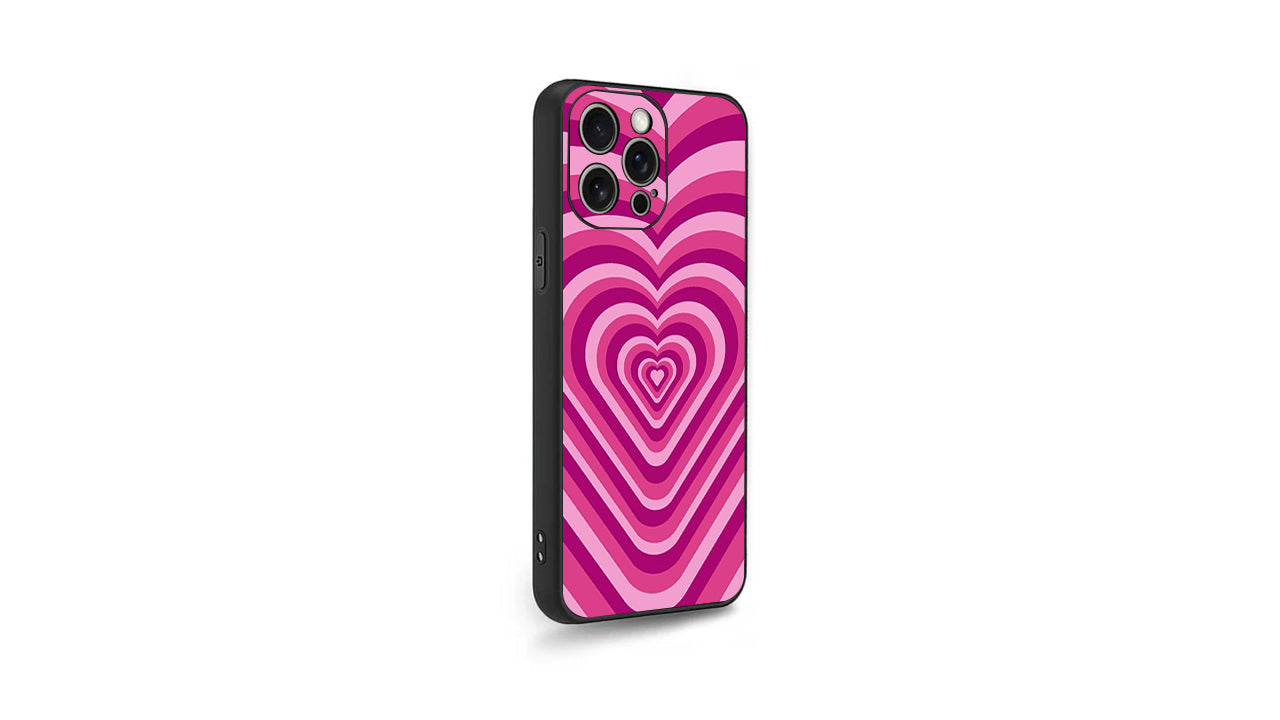 Bubblegum Pink & Purple Heart Phone Case – Y2K Aesthetic Design