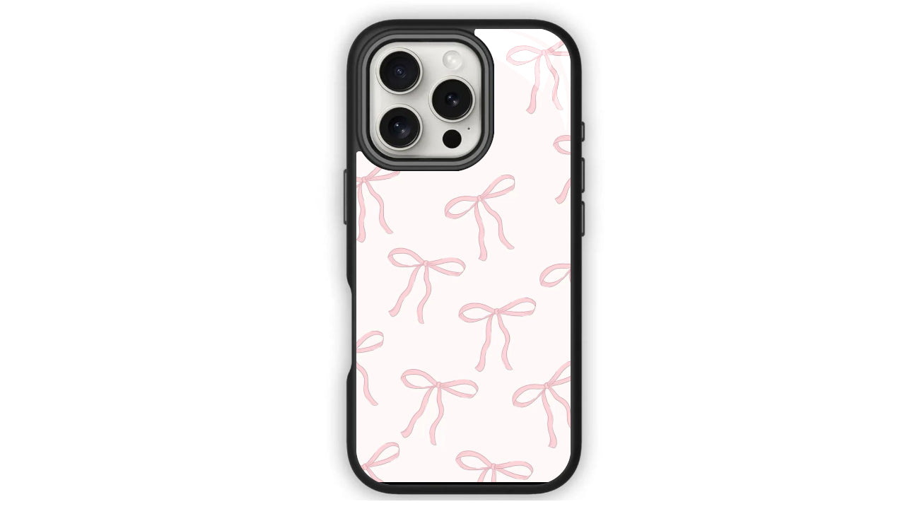 Pastel Pink Bow Phone Case – Coquette Y2K Aesthetic Design
