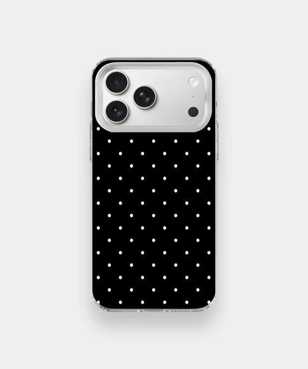 Black Polka Dot Phone Case – Minimal Aesthetic Cute Pattern Cover