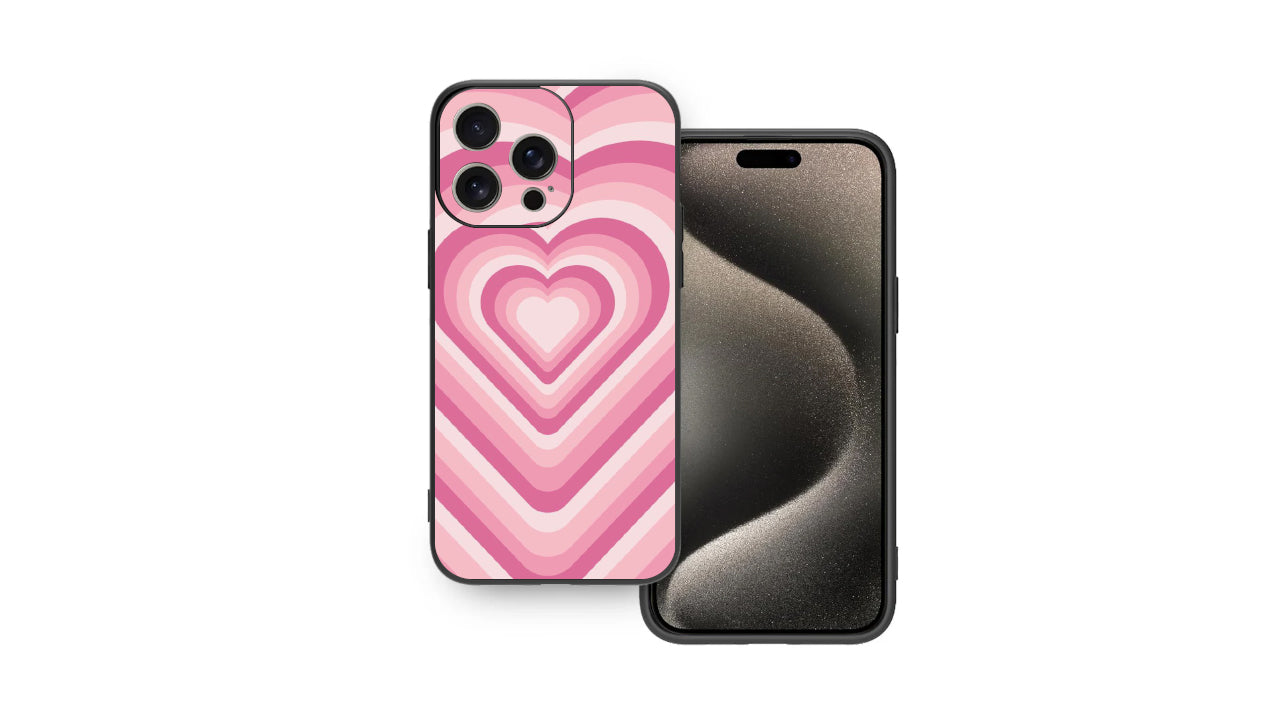 Pink Retro Heart Swirl Aesthetic Phone Case