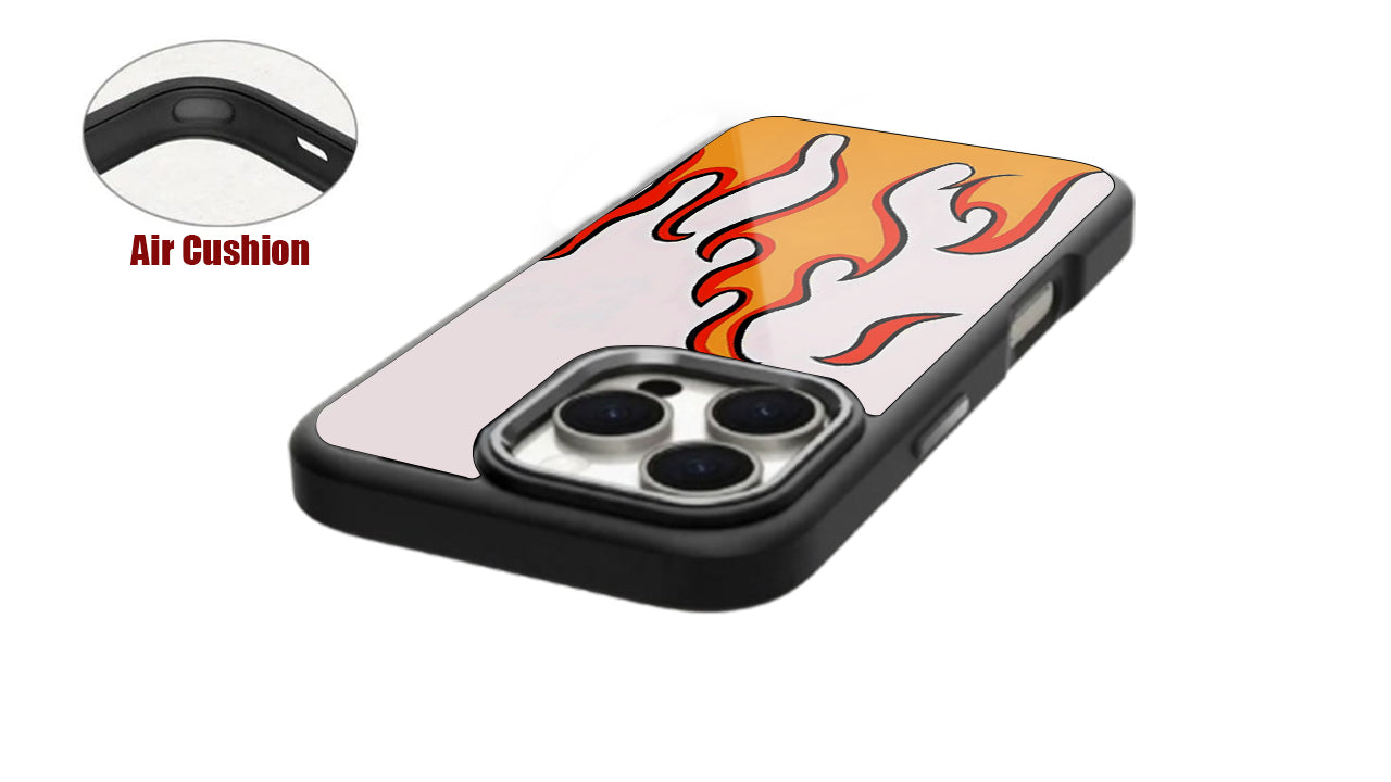 Classic Orange Flames Phone Case – Hot Rod Racing Style