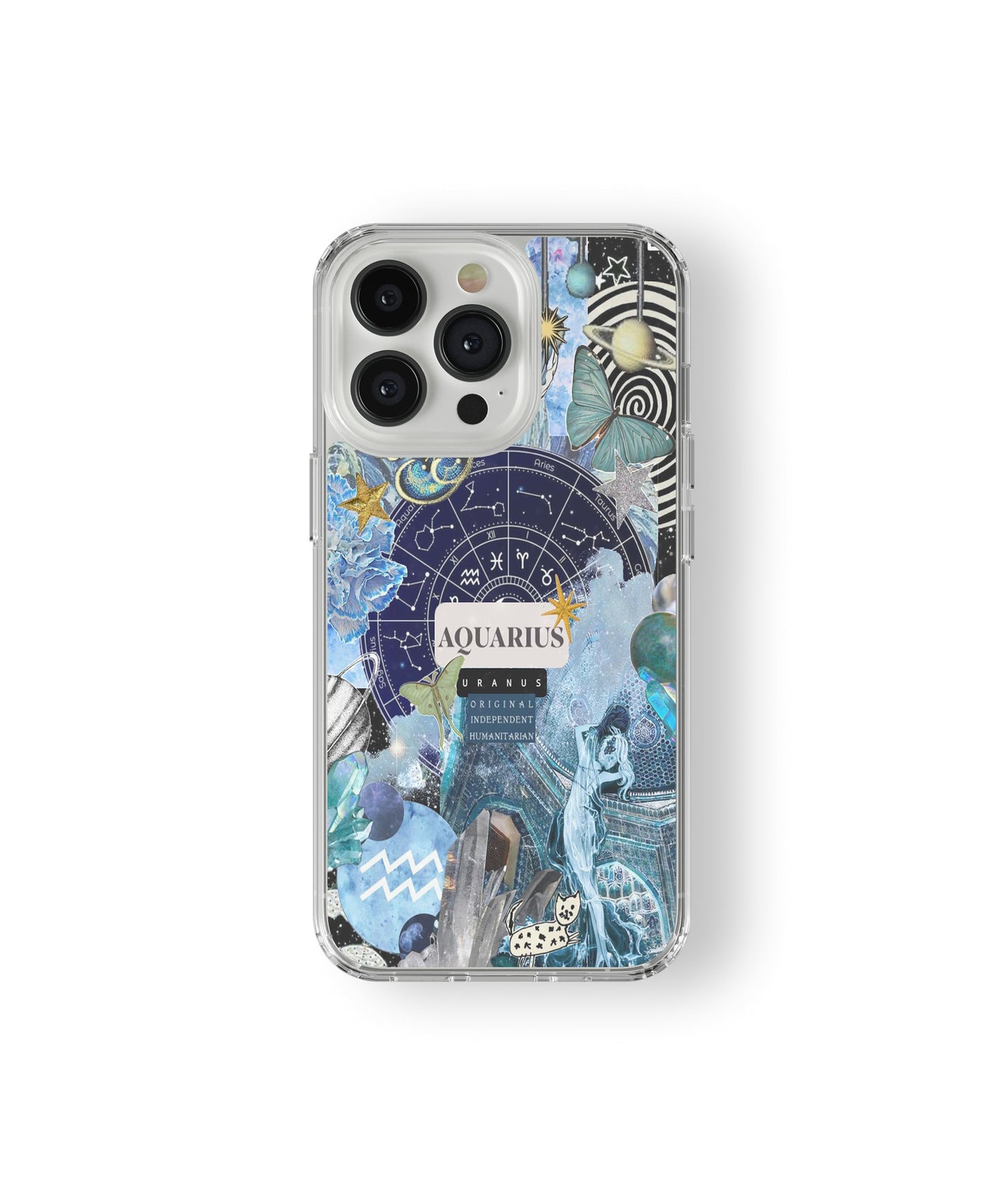 Aquarius Zodiac Star Sign Phone Case – Uranus Astrology Collage Art
