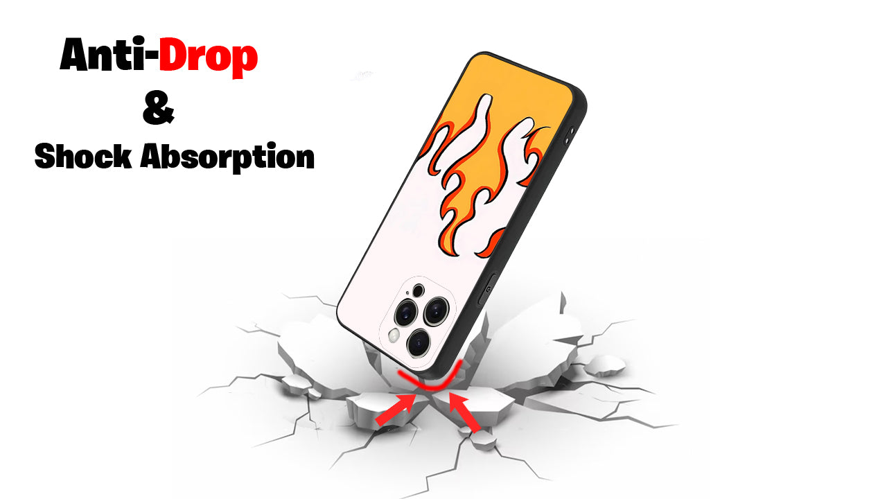 Classic Orange Flames Phone Case – Hot Rod Racing Style