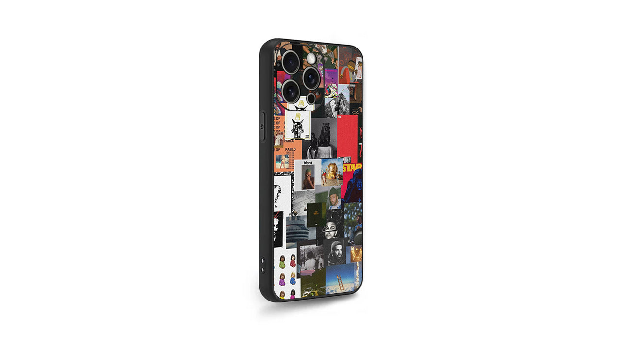Vintage Music & Pop Culture Collage Phone Case – Retro Art Design