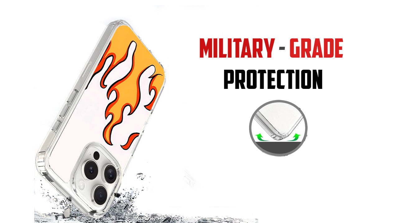 Classic Orange Flames Phone Case – Hot Rod Racing Style