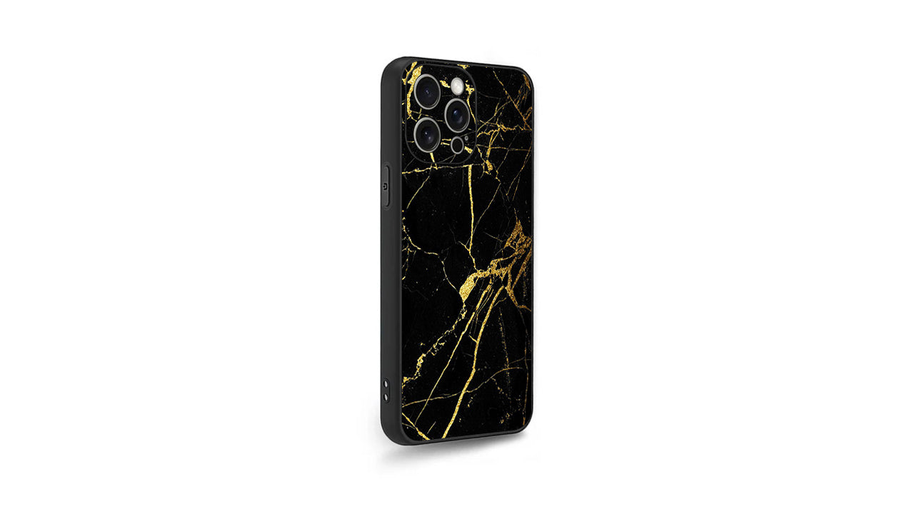 Luxurious Black Gold Marble Phone Case – Elegant Abstract Design