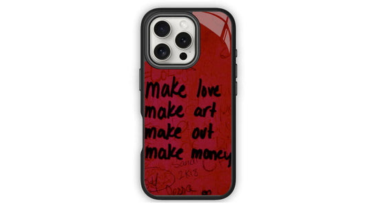 "Make Love Art Out Money" Red Phone Case