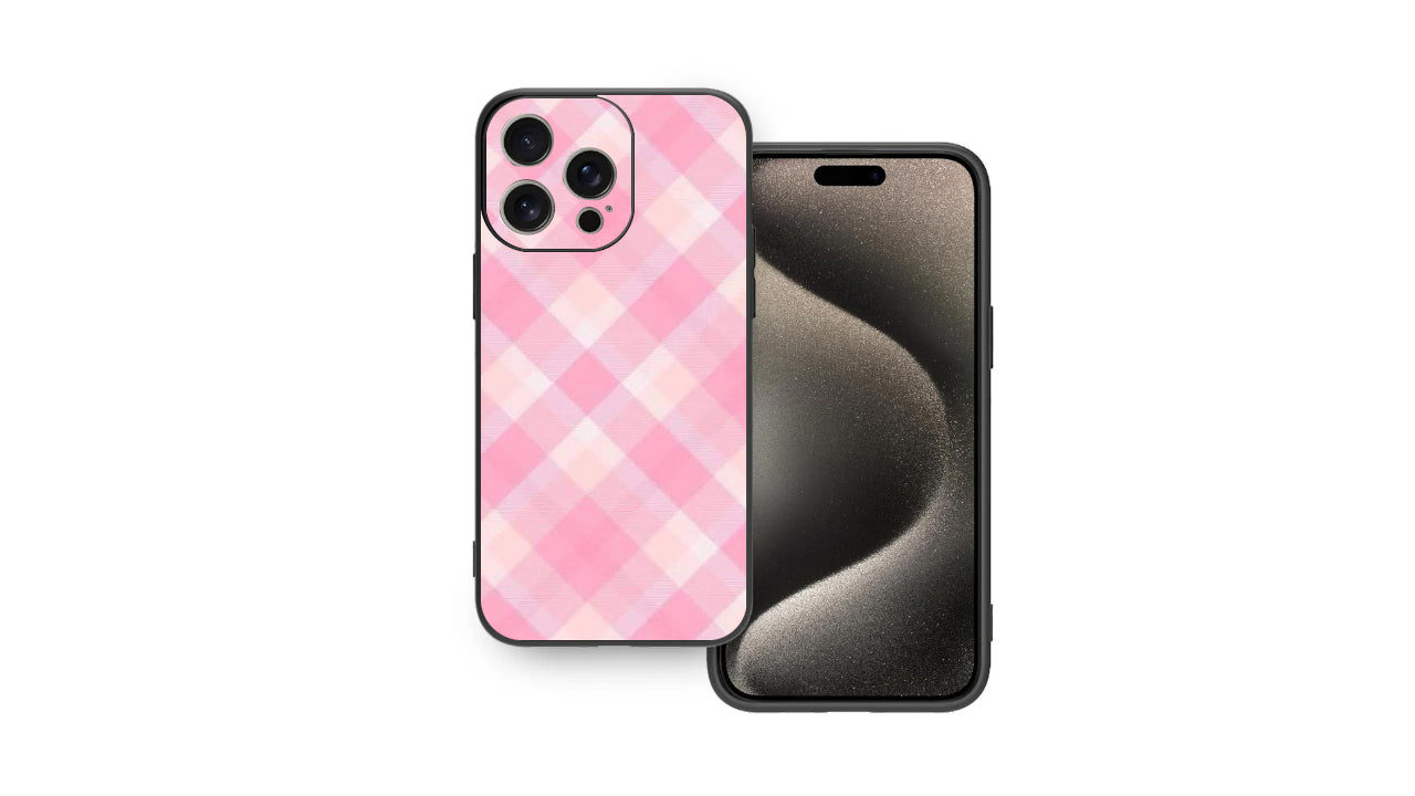 Sweet Pink Plaid Phone Case – Pastel Gingham Aesthetic Cover