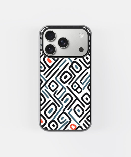 Retro Geometric Abstract Aesthetic Phone Case – Modern Pattern Y2K Art Cover