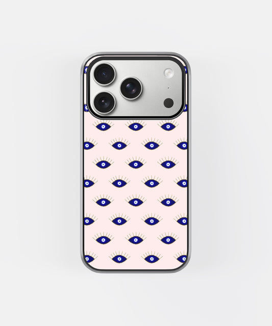 Evil Eye Aesthetic Phone Case – Blue Eye Pattern Minimal Y2K Protective Cover