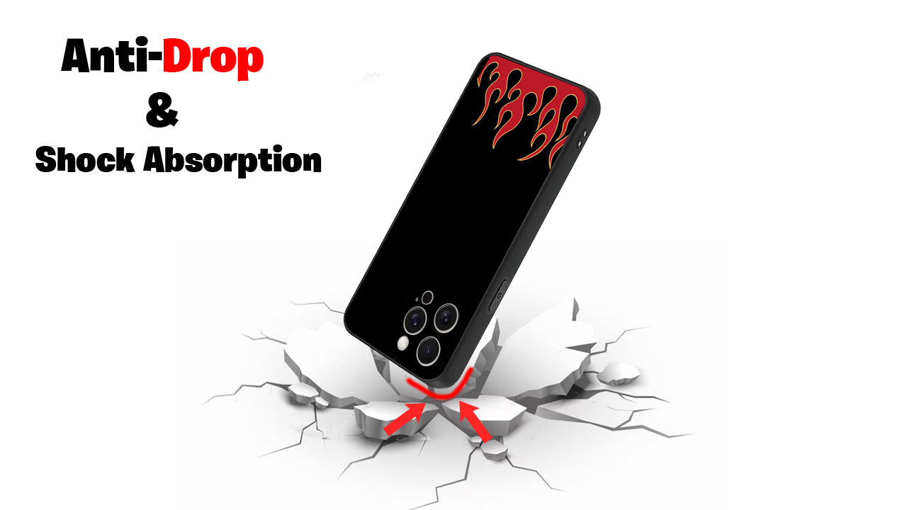 Fiery Red Flames Phone Case – Hot Rod Aesthetic Design