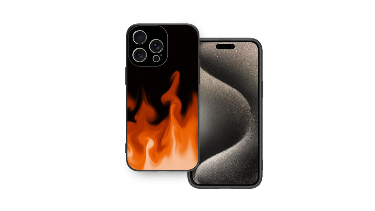 Blazing Flame Aesthetic Phone Case – Fire Print for Baddie & Y2K Style