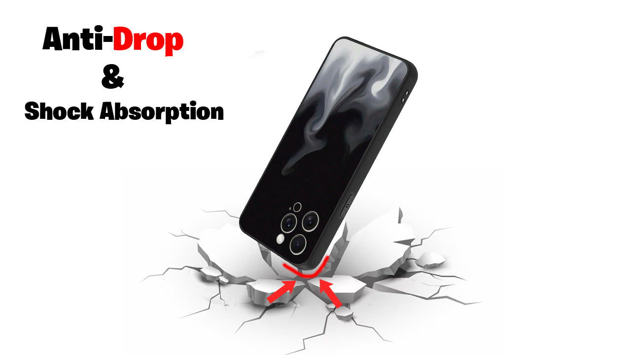 Smoky Black & White Aesthetic Case – Gradient Flame Design