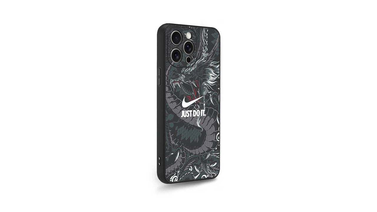 Nike "Just Do It" Dragon Art Phone Case - Mythical Beast Sneaker Aesthetic
