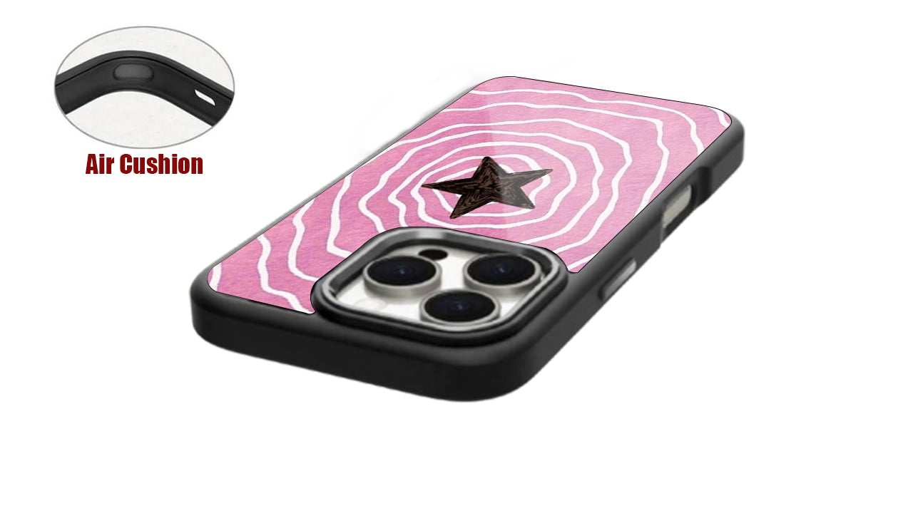 Y2K Pink Wave Star Phone Case – Aesthetic Retro Design