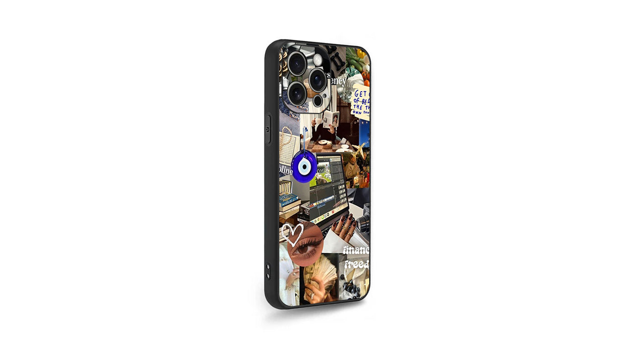 Financial Freedom Vision Board Phone Case – Collage Aesthetic Cover