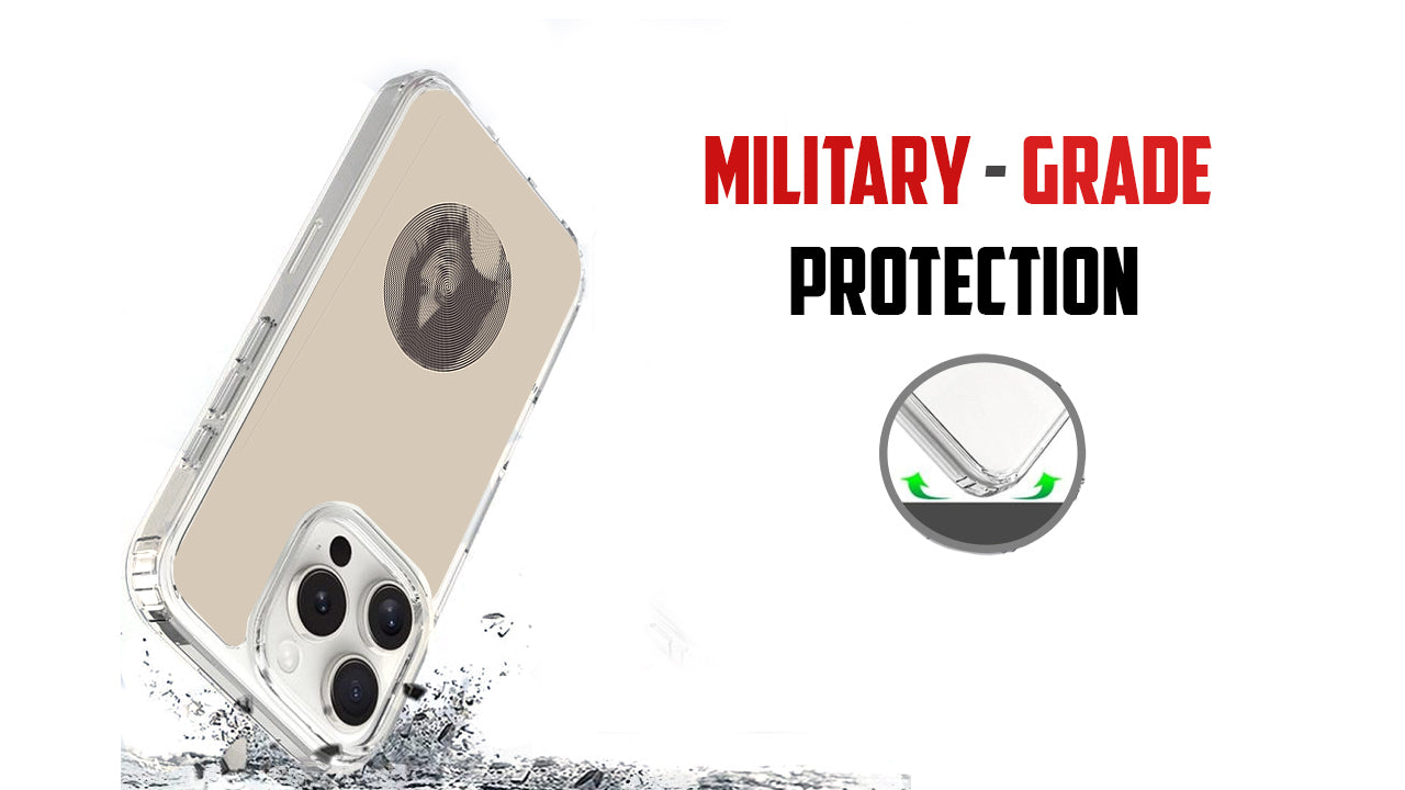 Moody Optical Illusion Phone Case – Minimal Beige Portrait Art