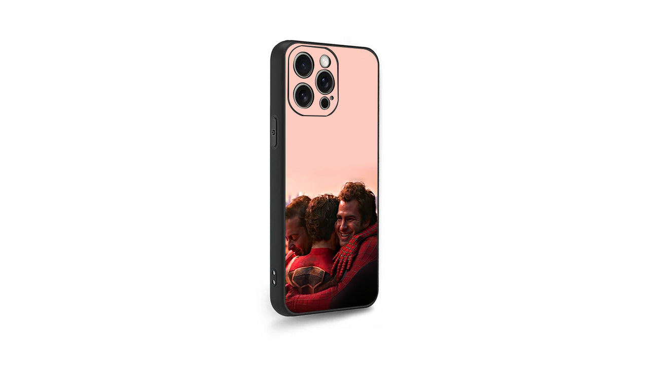Spider-Man No Way Home Hug Phone Case - Iconic Trio Embrace Art
