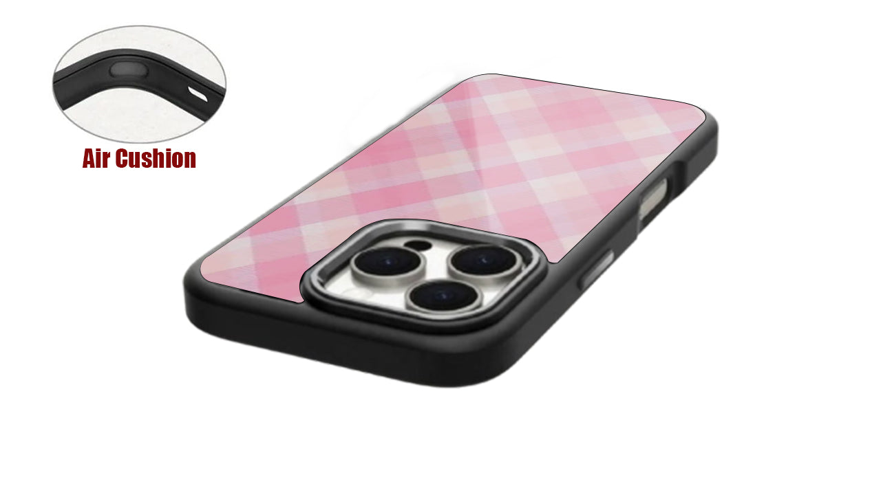 Sweet Pink Plaid Phone Case – Pastel Gingham Aesthetic Cover