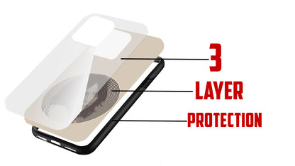 Moody Optical Illusion Phone Case – Minimal Beige Portrait Art