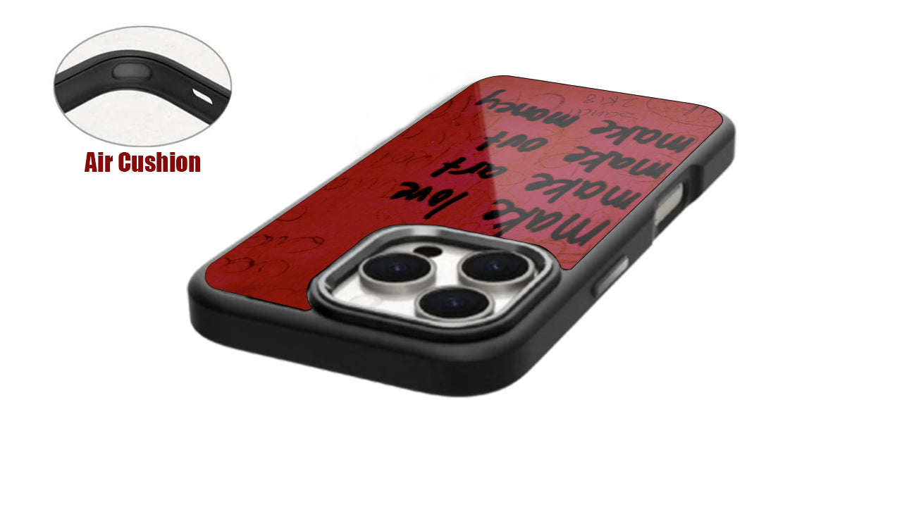 "Make Love Art Out Money" Red Phone Case