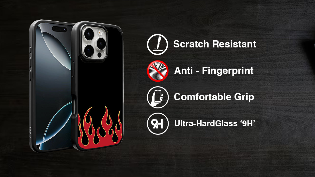 Fiery Red Flames Phone Case – Hot Rod Aesthetic Design