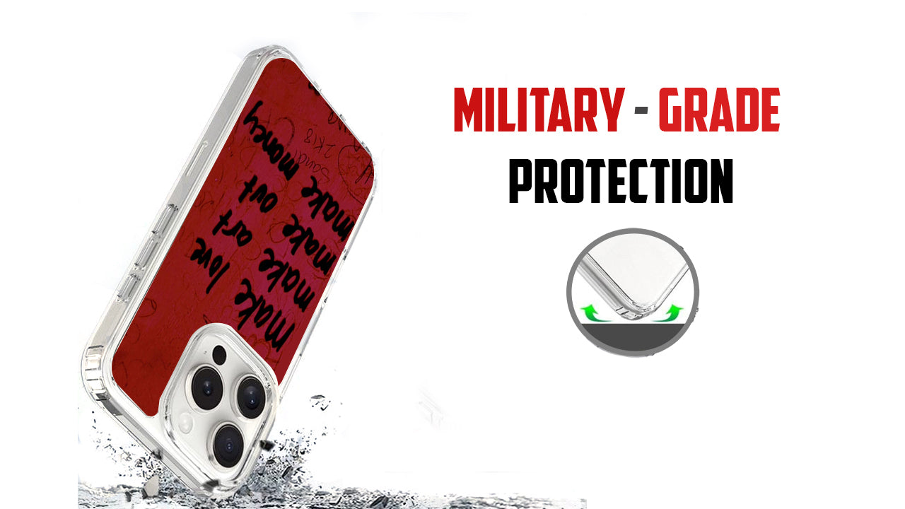 "Make Love Art Out Money" Red Phone Case