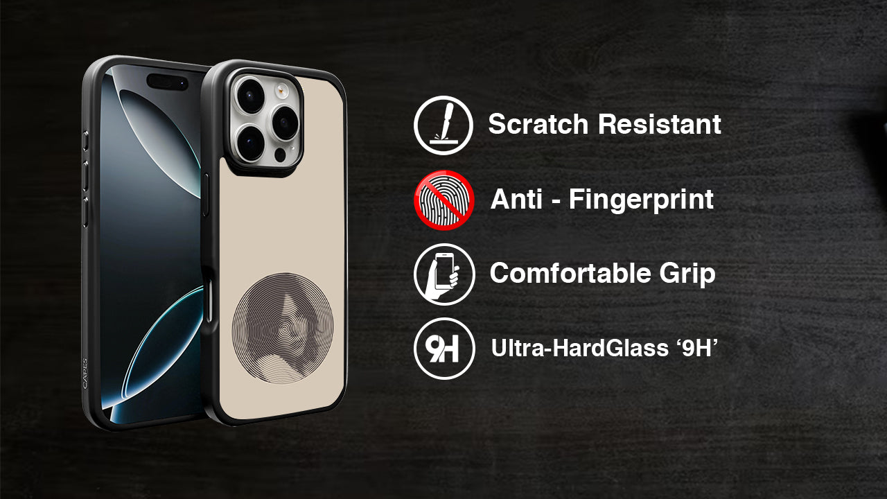 Moody Optical Illusion Phone Case – Minimal Beige Portrait Art