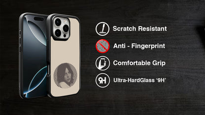 Moody Optical Illusion Phone Case – Minimal Beige Portrait Art