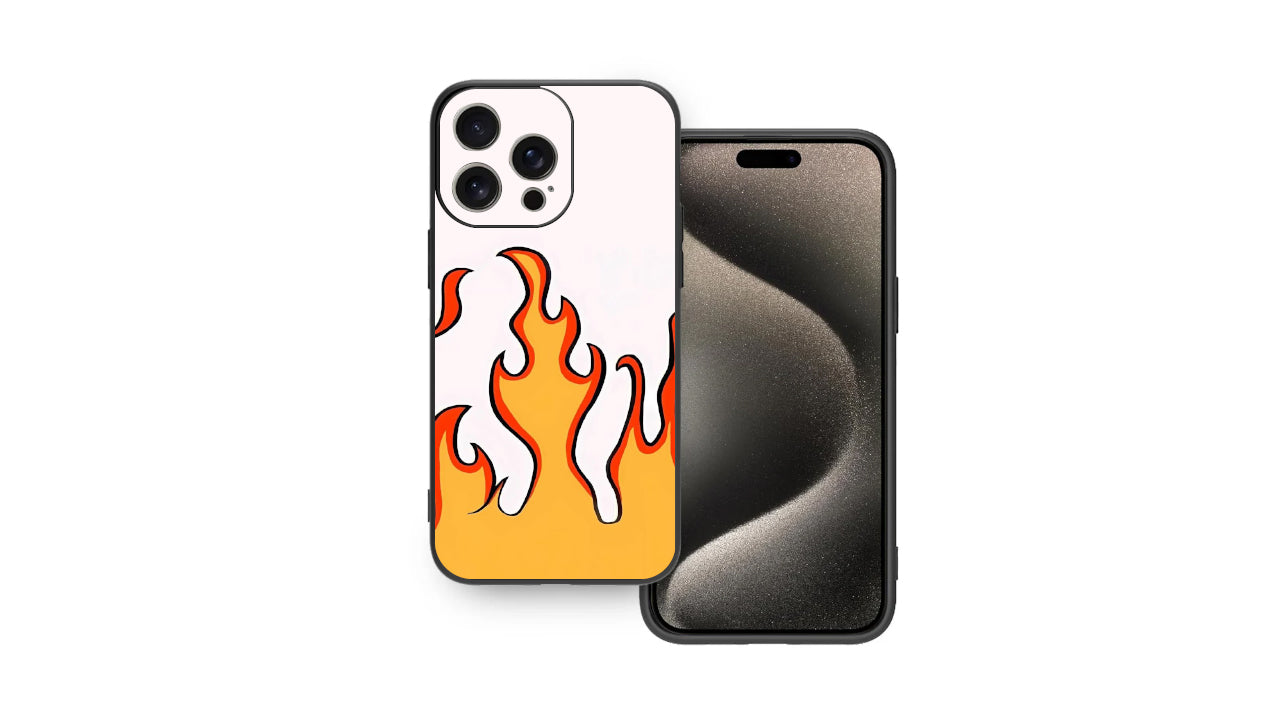Classic Orange Flames Phone Case – Hot Rod Racing Style