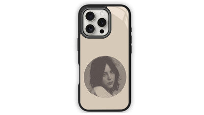 Moody Optical Illusion Phone Case – Minimal Beige Portrait Art