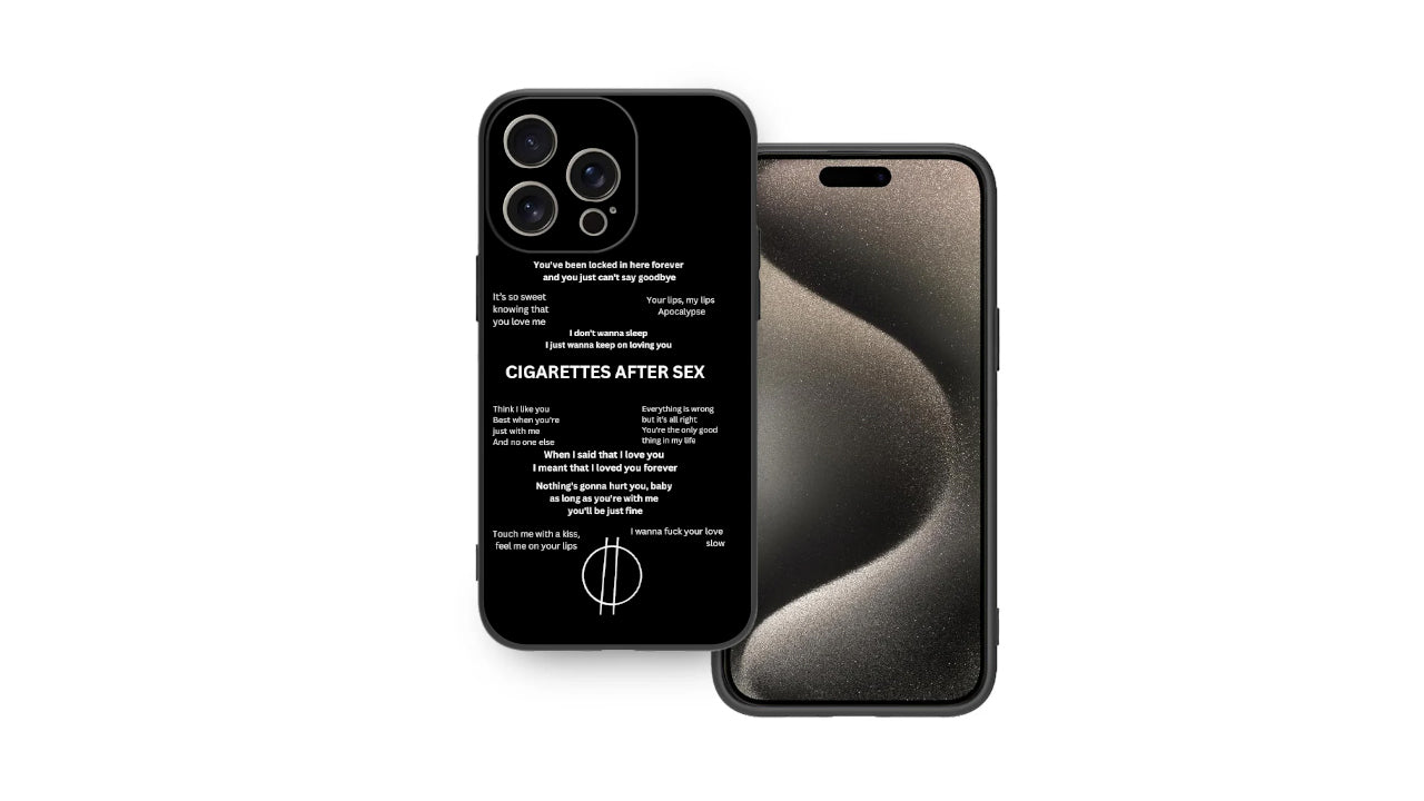 Cigarettes After Sex Lyrics Phone Case – Aesthetic Black Music Cover