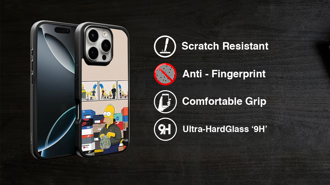 Sneakerhead Homer Simpson Phone Case – Cartoon Streetwear Aesthetic