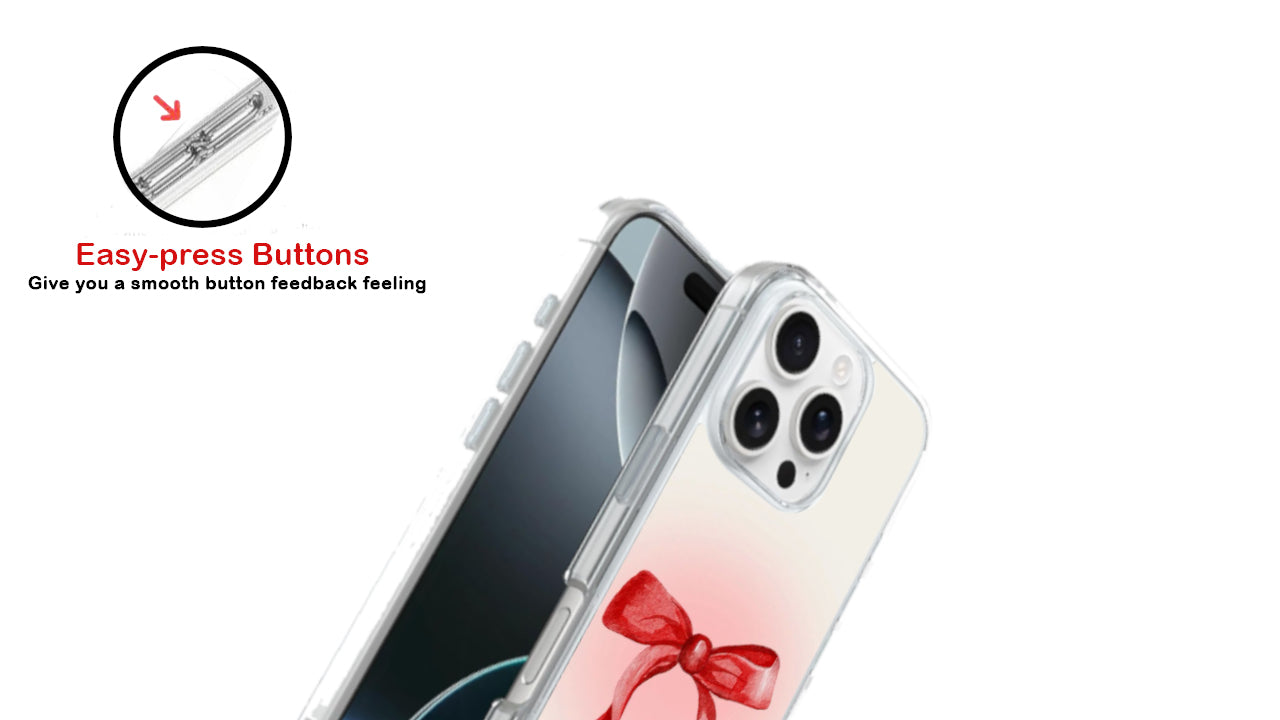 Red Ribbon Bow Phone Case – Minimal Y2K Aesthetic Girlcore Design