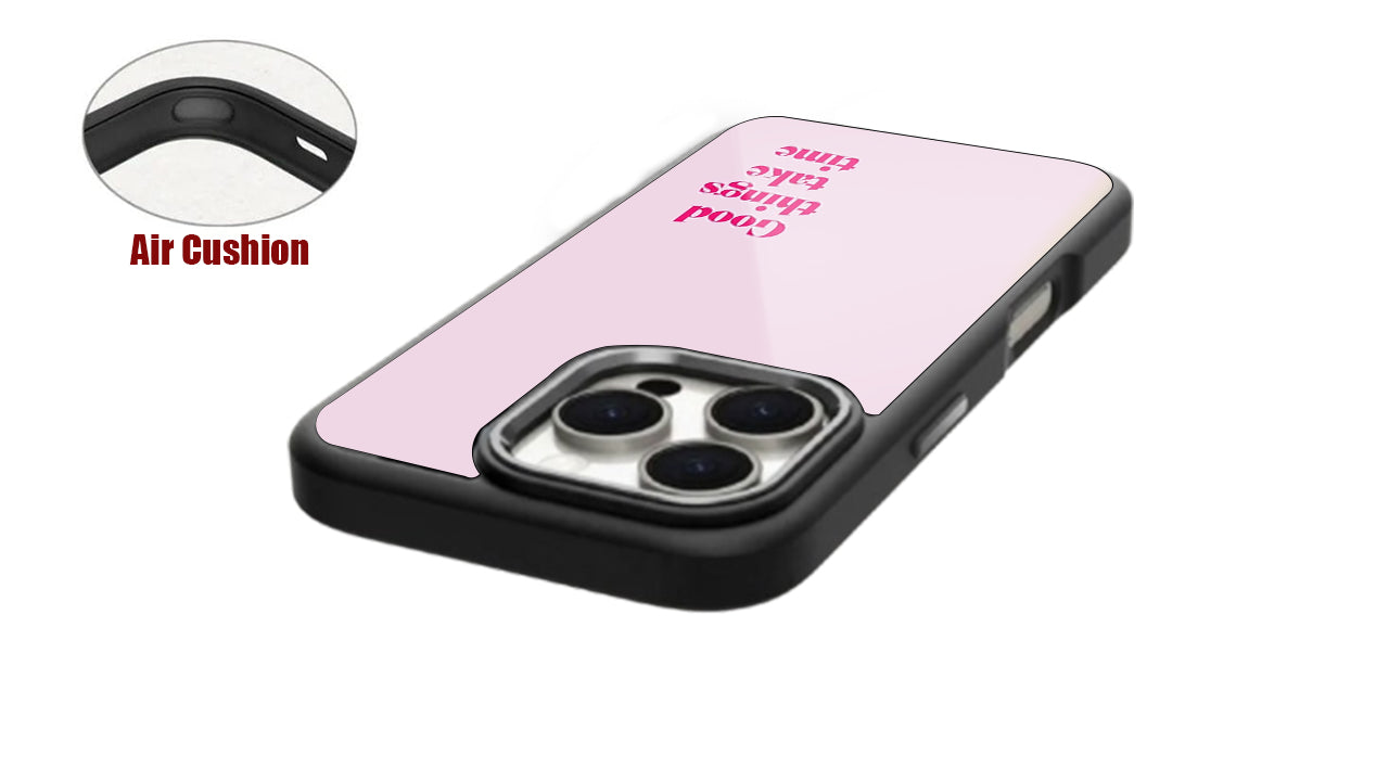 Good Things Take Time_Aesthetic Quote Phone Case – Pink Positive Vibes