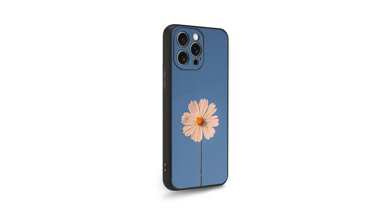 Minimalist White Flower Phone Case – Aesthetic Floral Sky Design
