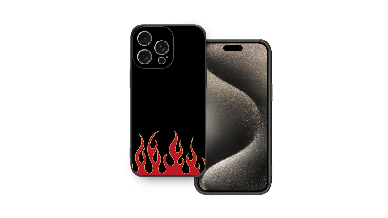 Fiery Red Flames Phone Case – Hot Rod Aesthetic Design