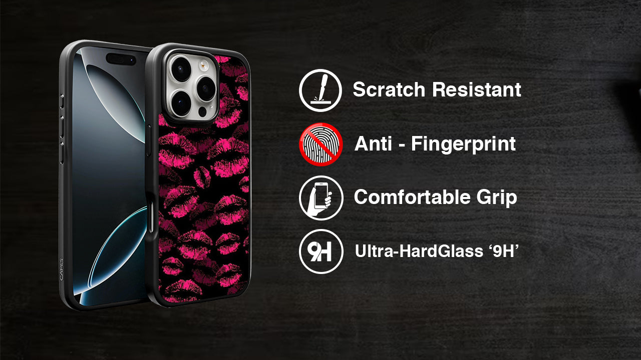 Hot Pink Kiss Lips Pattern Phone Case – Aesthetic Trendy Design