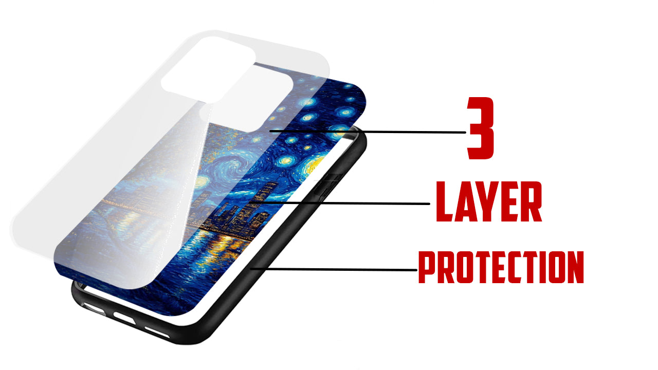 Van Gogh Starry Night Cityscape Phone Case – Artistic Painting Design