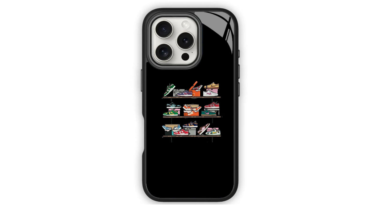 Minimal Sneaker Rack Phone Case – Streetwear Hype Shoe Display